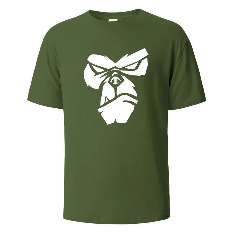 Gorilla Face Funny Print T-Shirt Summer Tees For Men Women.
