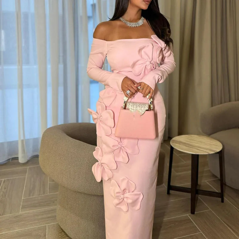 Women’s Elegant Off Shoulder Long Sleeve Skinny Dress.