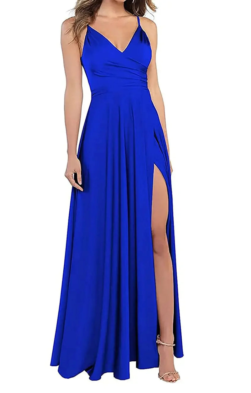 Women's A-Line Bridesmaid Dresses for Wedding Formal Satin.