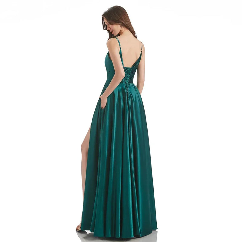 Women's A-Line Bridesmaid Dresses for Wedding Formal Satin.