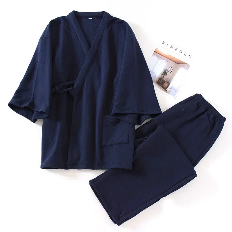 Men's Autumn Winter Pajama Sets Japanese Style.