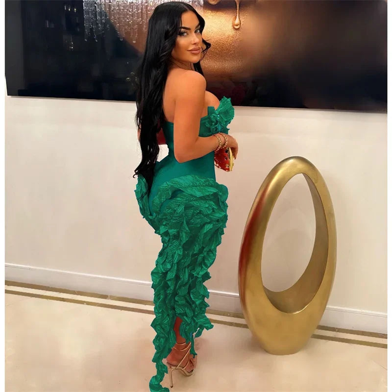 Elegant Ruffles Tassel Birthday Dress for Women.