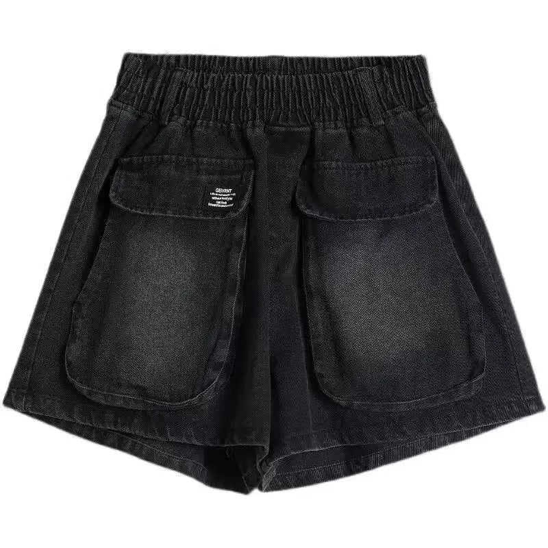 summer new fashion personality big pocket hot pants women large size.