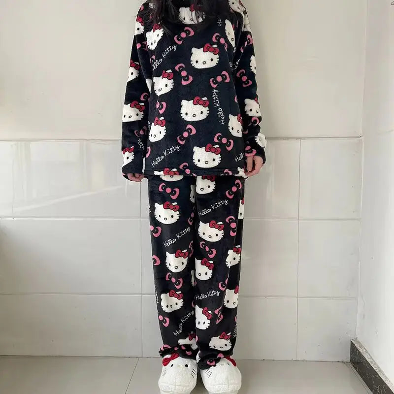 Women’s 2Pcs/Set Sanrio Hello Kitty Anime Pajamas Pants.