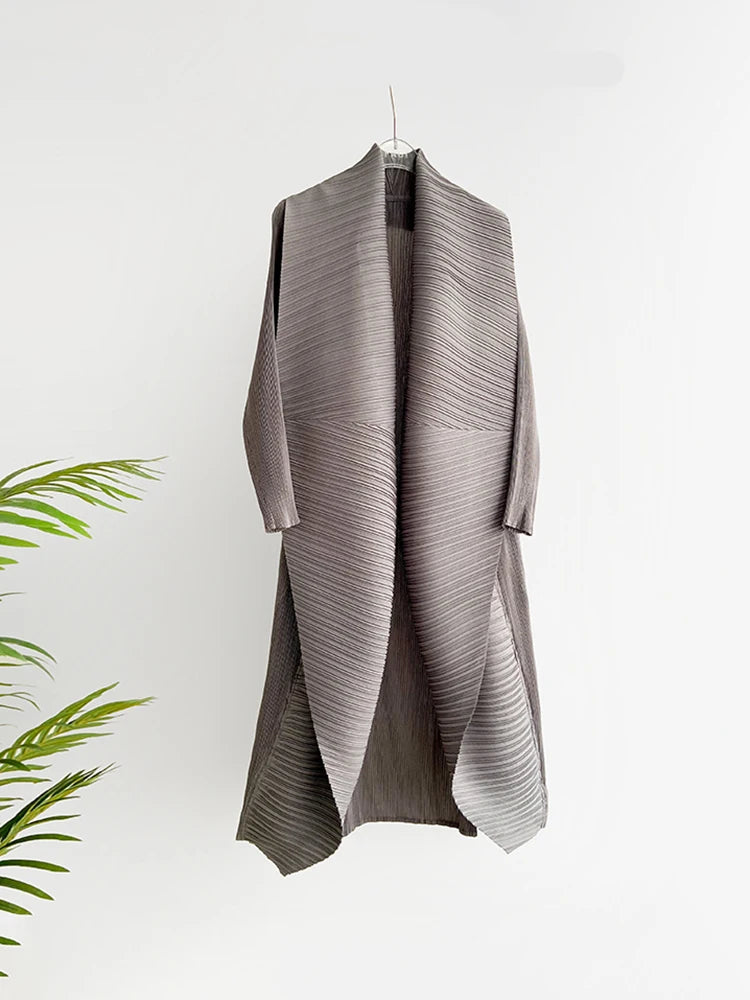 Miyake Pleated Women's Long Jacket.