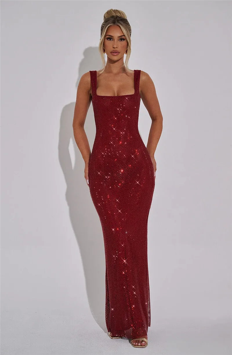 Mozision Sequins Backless Sexy Maxi Dress For Women.