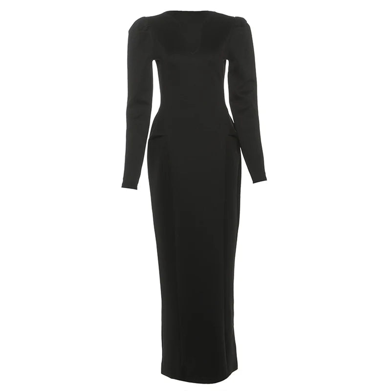 Kliou Casual Elegant Long Dresses Woman.