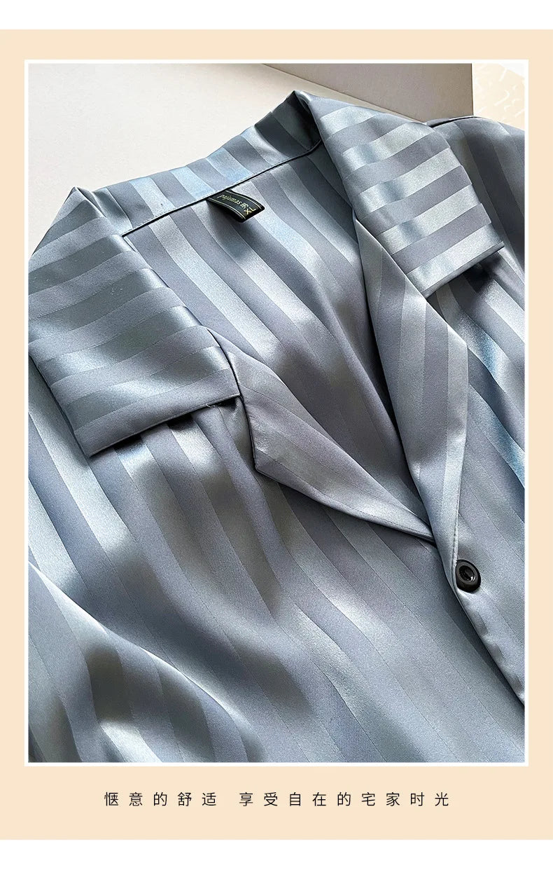 Spring Summer New Men 3pcs Pajamas Set.