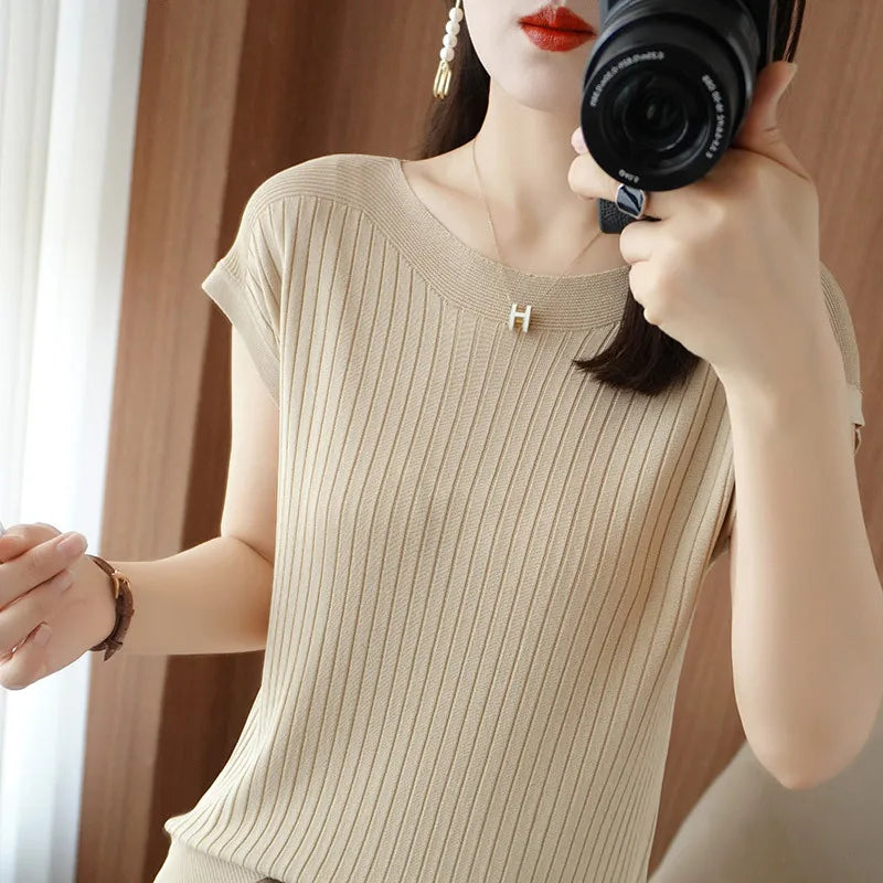 Spring Summer T-shirt Women Short Sleeves Slim.