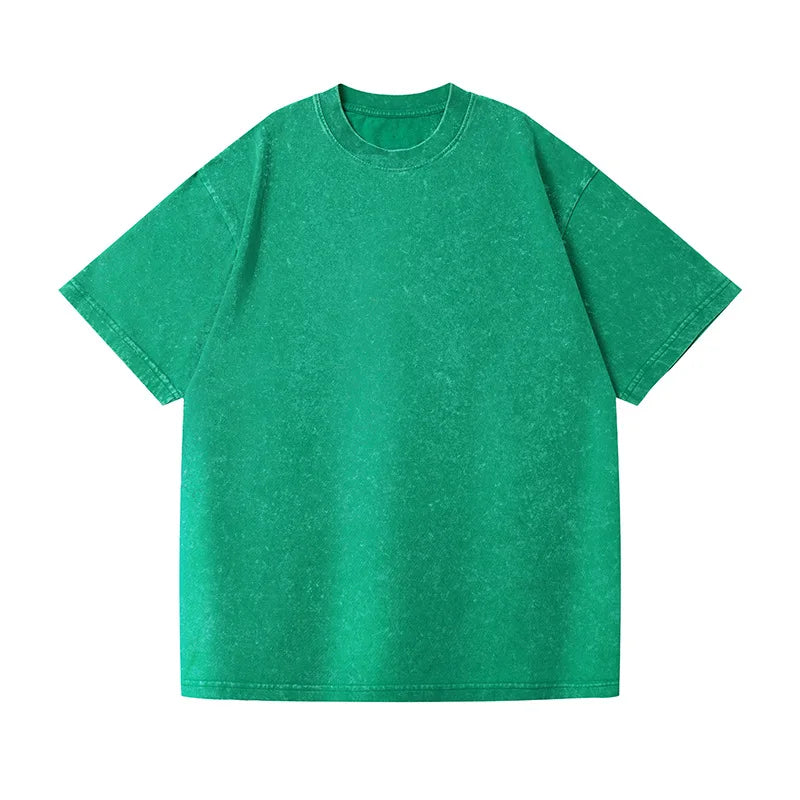 Couple Washed Retro 350g Heavy Duty Cotton Short Sleeved T-shirts.