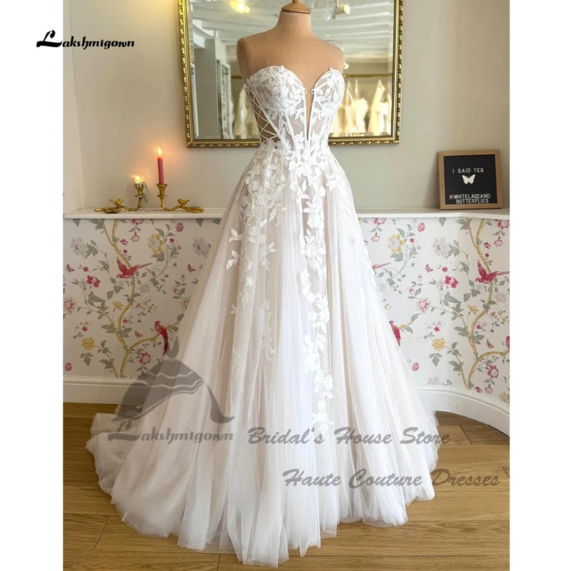 Lakshmigown Civil Boho Beach Wedding Dresses Women.