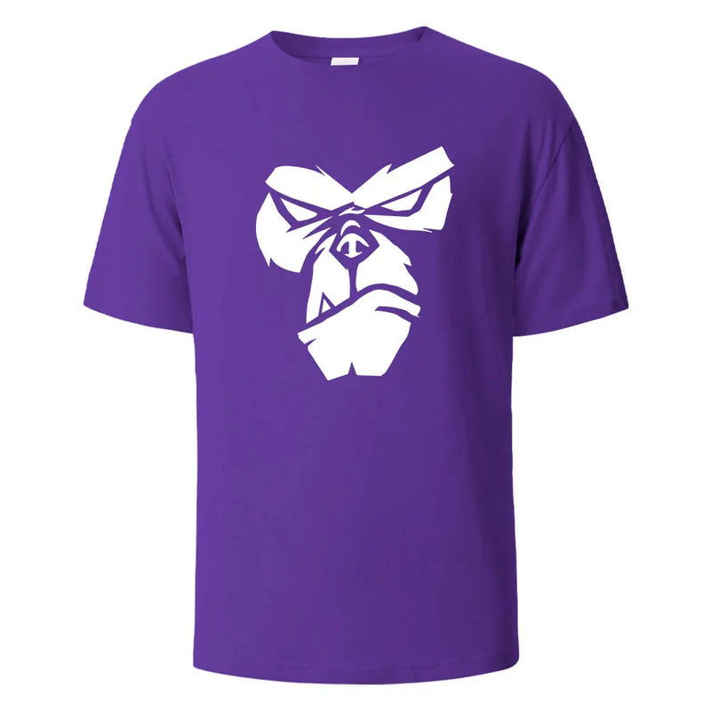 Gorilla Face Funny Print T-Shirt Summer Tees For Men Women.