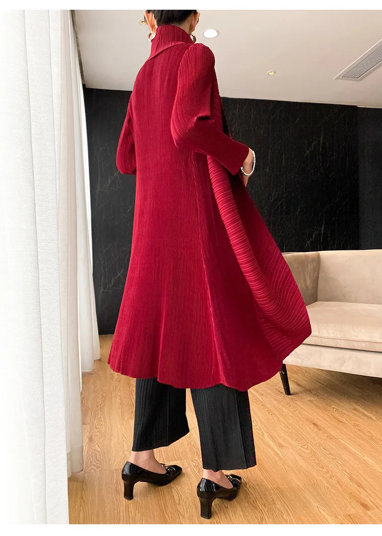 Miyake Pleated Women's Long Jacket.