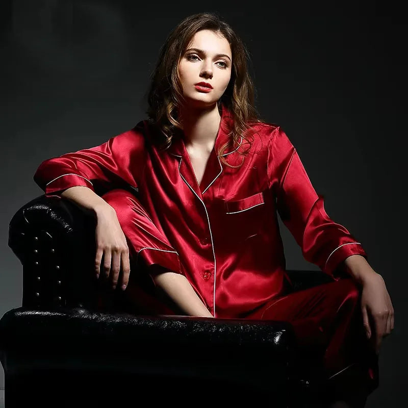 Pajamas Women Set Summer Autumn Spring Winter Long-sleeved Two-piece.