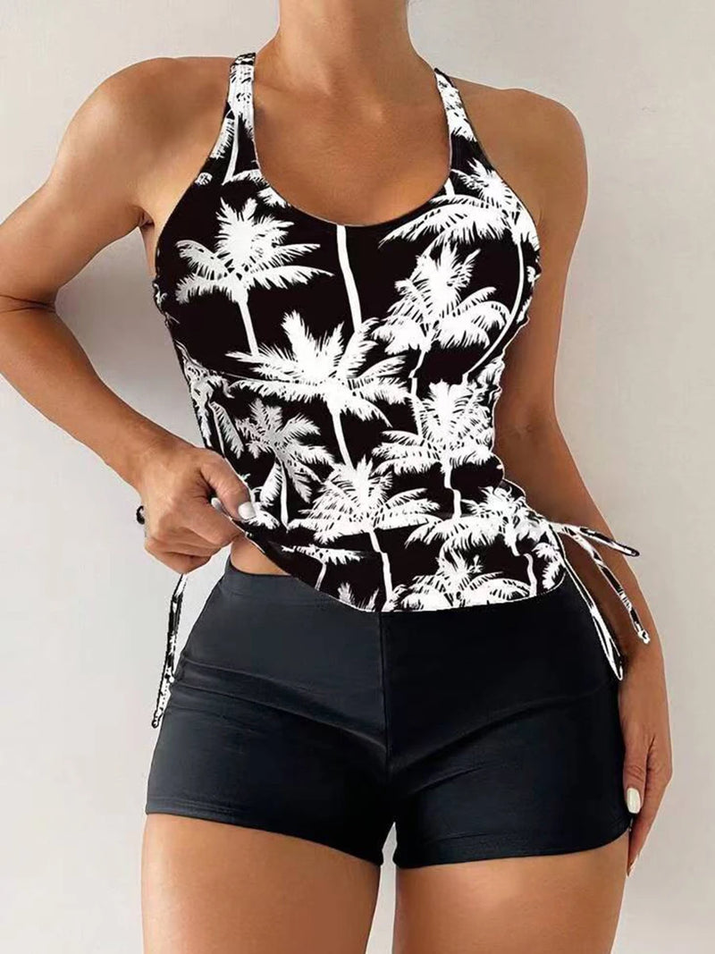 Tankini Two Piece Swimsuit Women Printed Swimwear Female.