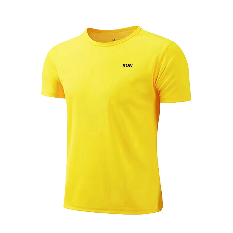 Mens Fitness Sweat Wicking Training Clothes Gym Bodybuilding Muscle Short Sleeve.