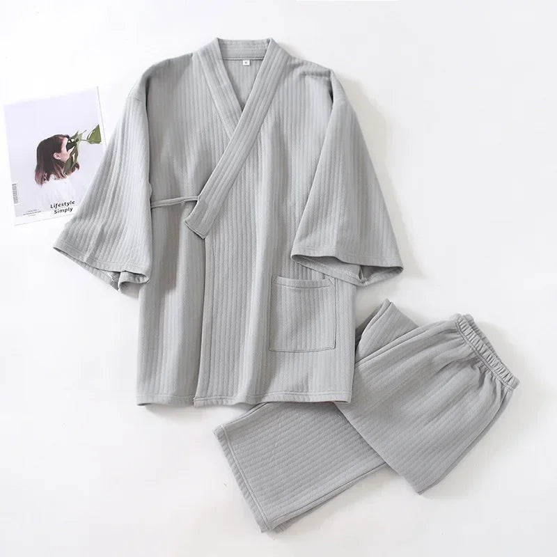 Men's Autumn Winter Pajama Sets Japanese Style.