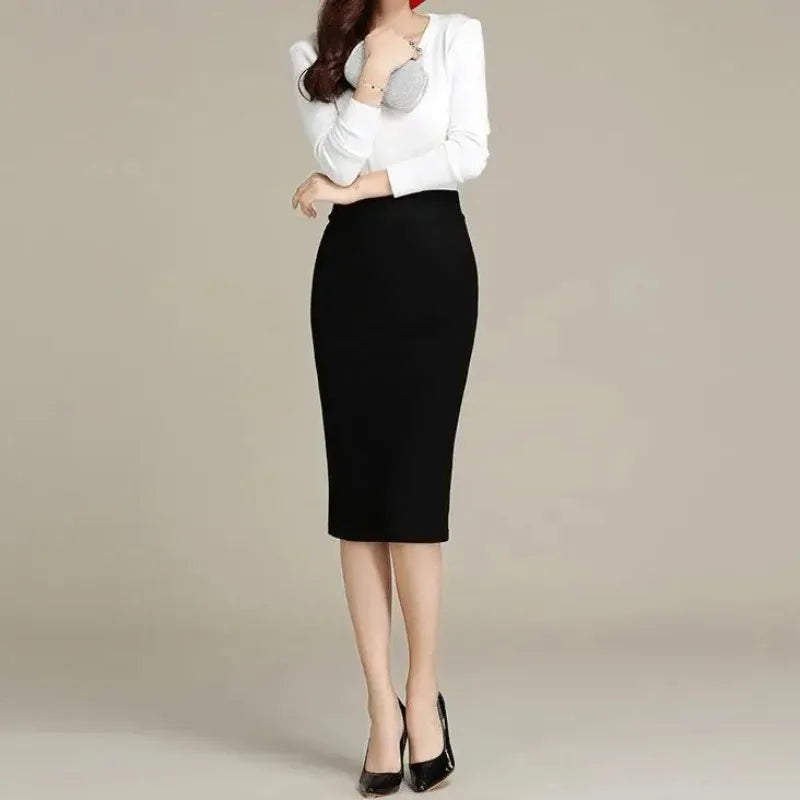 Women Slim High Waist Long Section Of The Thin Split Step Hip Professional.