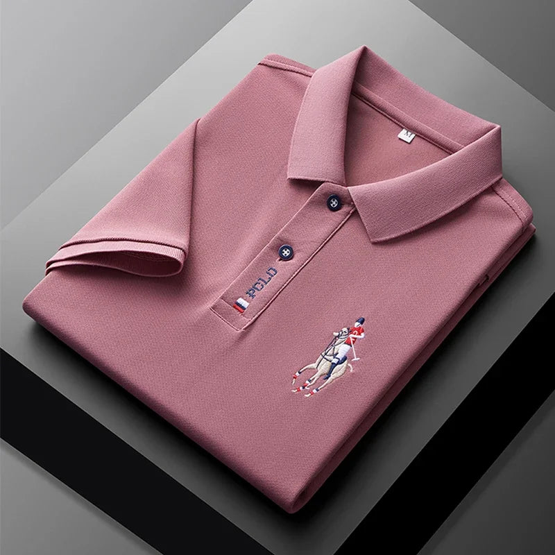 Men's Embroidered Casual Fashion Short Sleeved POLO Shirt Summer.