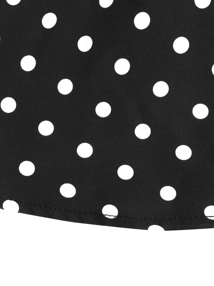 Tornova Polka Dot Halter Sleeveless Dress For Women.