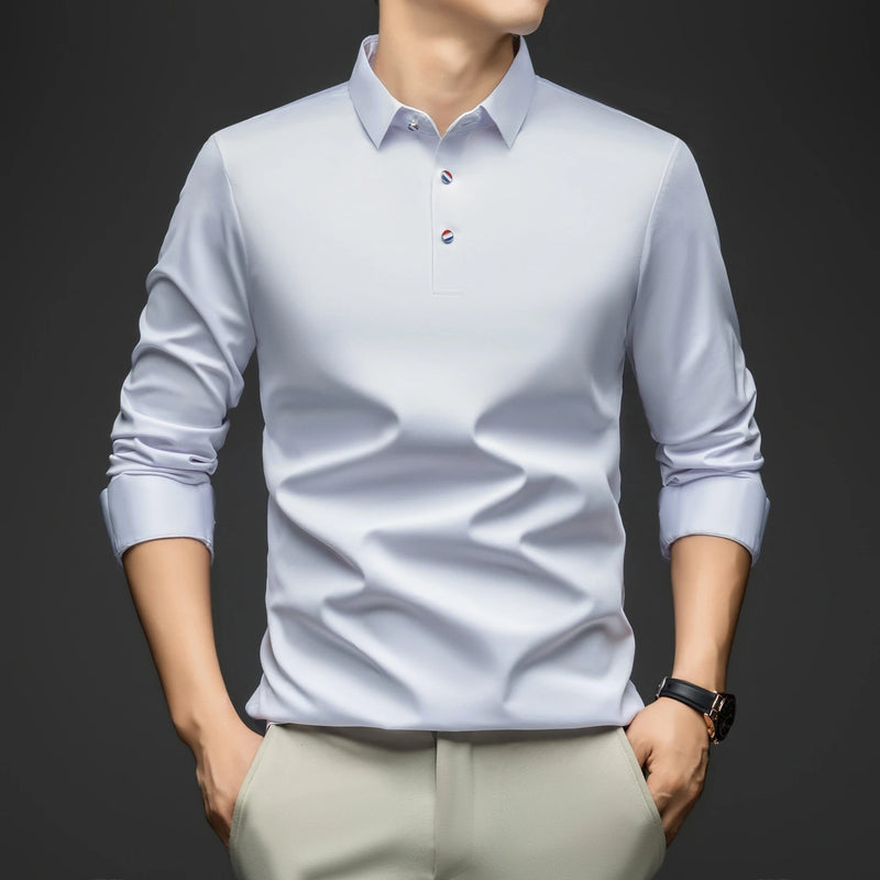 BROWON Spring Autumn Casual Work Tops Man Tshirt Long Sleeve.