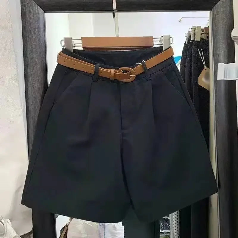 Korean Fashion Cotton Shorts Summer New Loose Casual High-waisted.