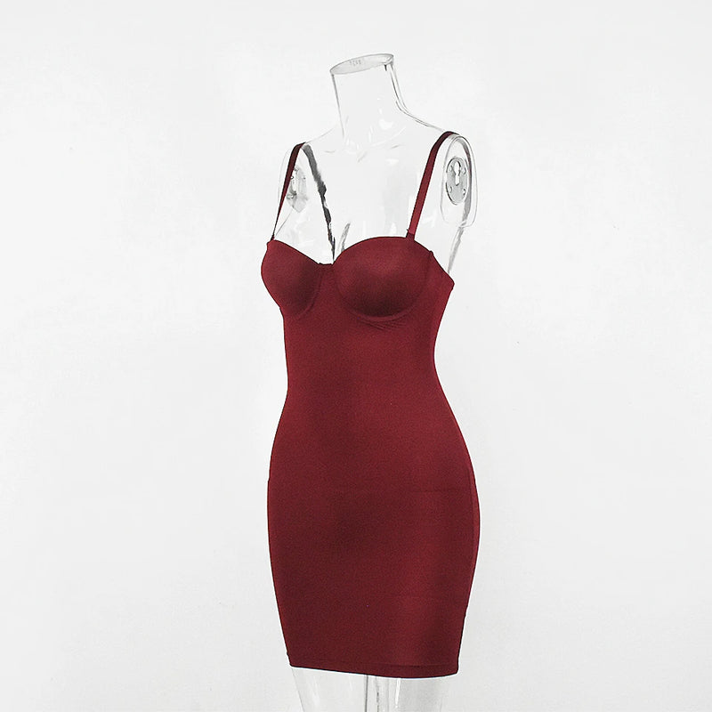 Short Bodycon Dress Backless Skinny Straps Solid Casual Sexy for Women.