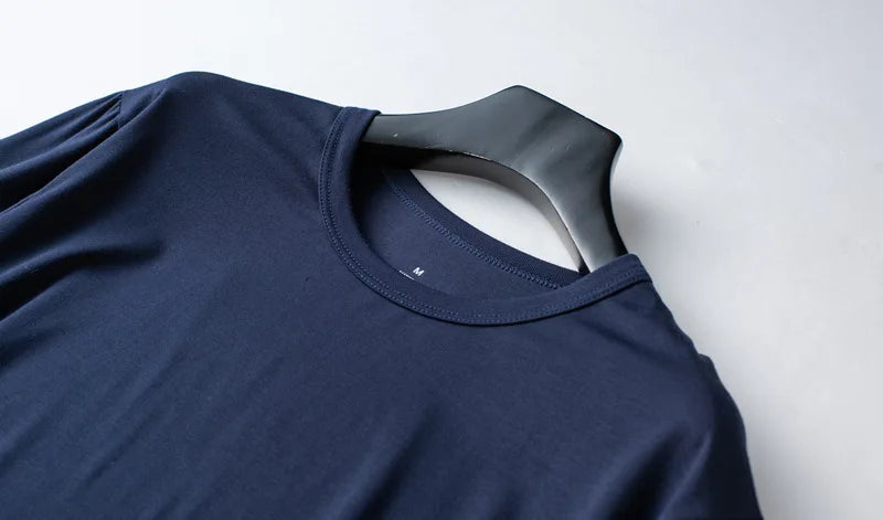 Modal Cotton Pajamas Suit Summer Men's Thin Loose Short-sleeved Shorts.