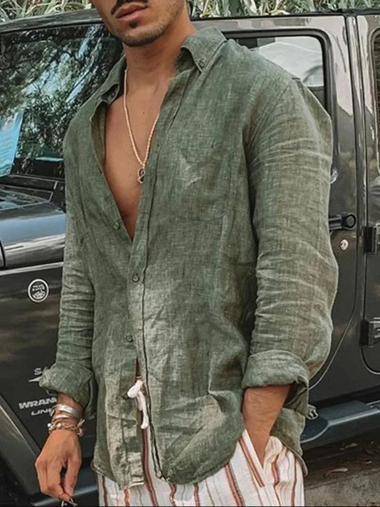 Men's Shirt Long Sleeve Regular Fit Men Casual Oversized Loose.