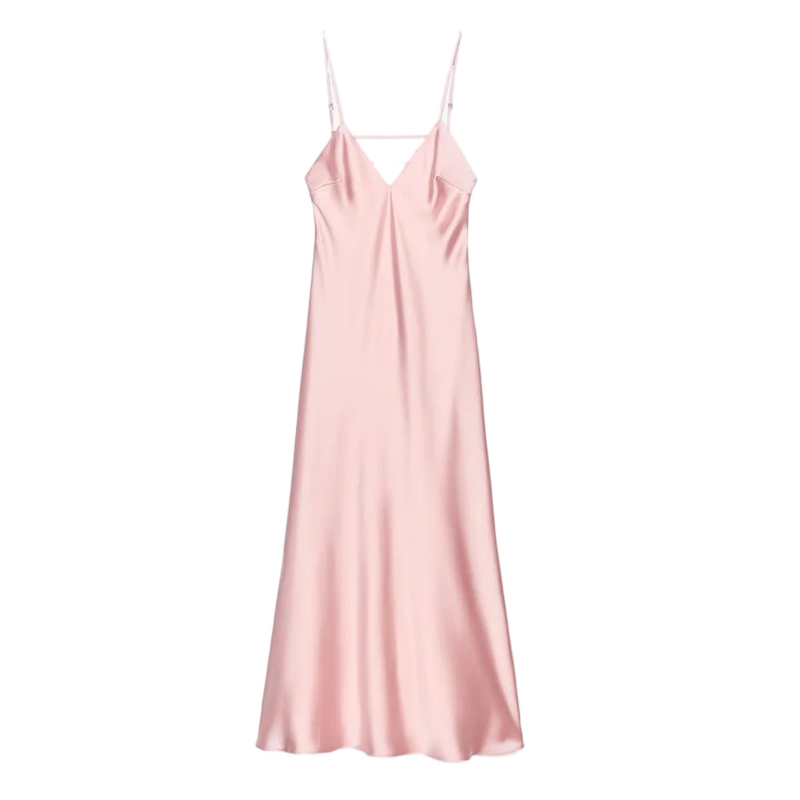 Sexy Chic Satin Women Party Dress V Neck Backless Long Eevning Club Dress.