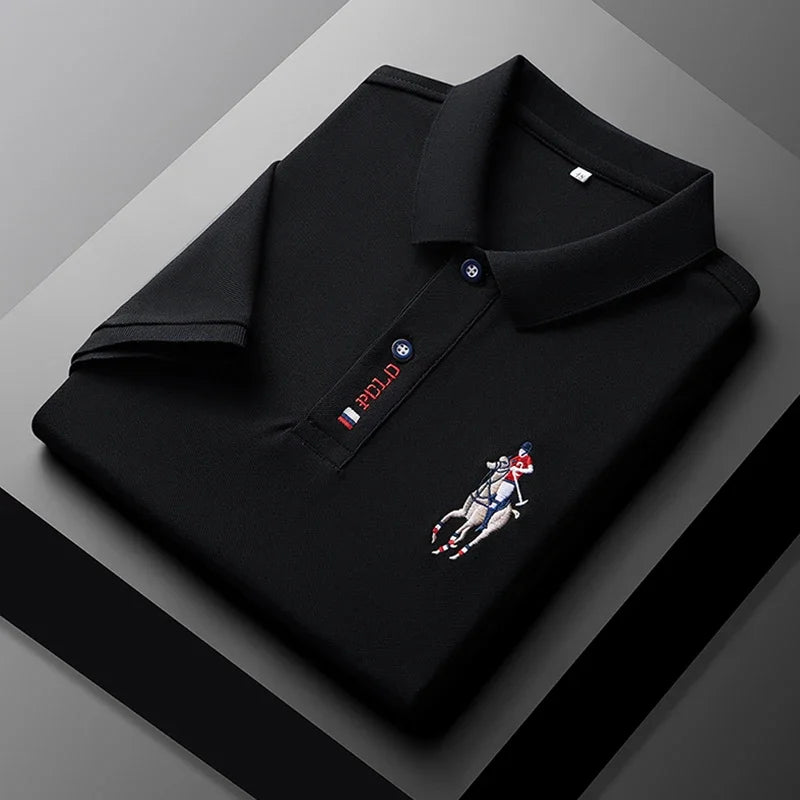 Men's Embroidered Casual Fashion Short Sleeved POLO Shirt Summer.