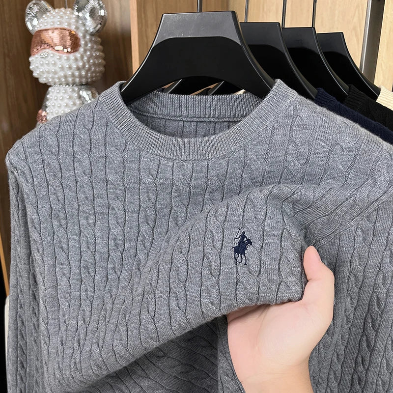 Luxury High-End Solid Color Long Sleeve Sweater Spring Autumn.