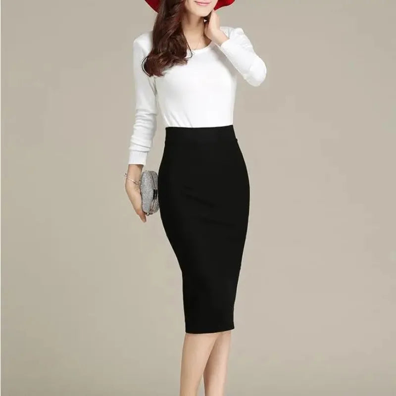 Women Slim High Waist Long Section Of The Thin Split Step Hip Professional.