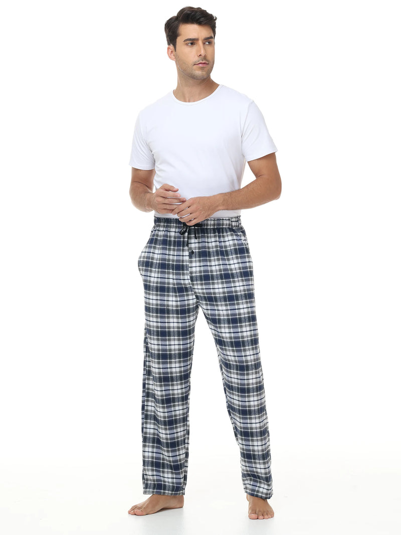 3Pcs Men's Plaid Pajama Sleeping Pants.
