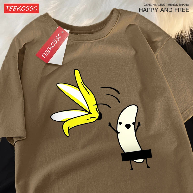 Remove Banana Peels Men Women T-Shirts Oversized Tshirt Cotton Summer.