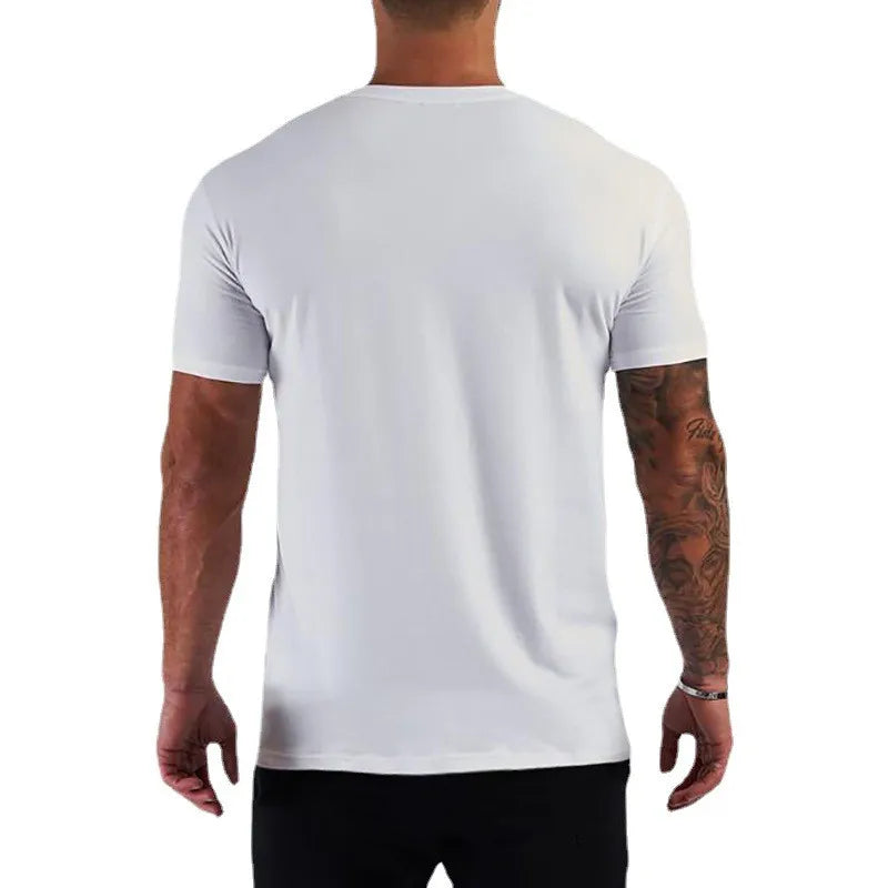 Mens Slim Fit Shirts Sports Casual Gym Fitness Bodybuilding Clothing.