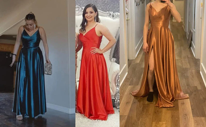 Women's A-Line Bridesmaid Dresses for Wedding Formal Satin.