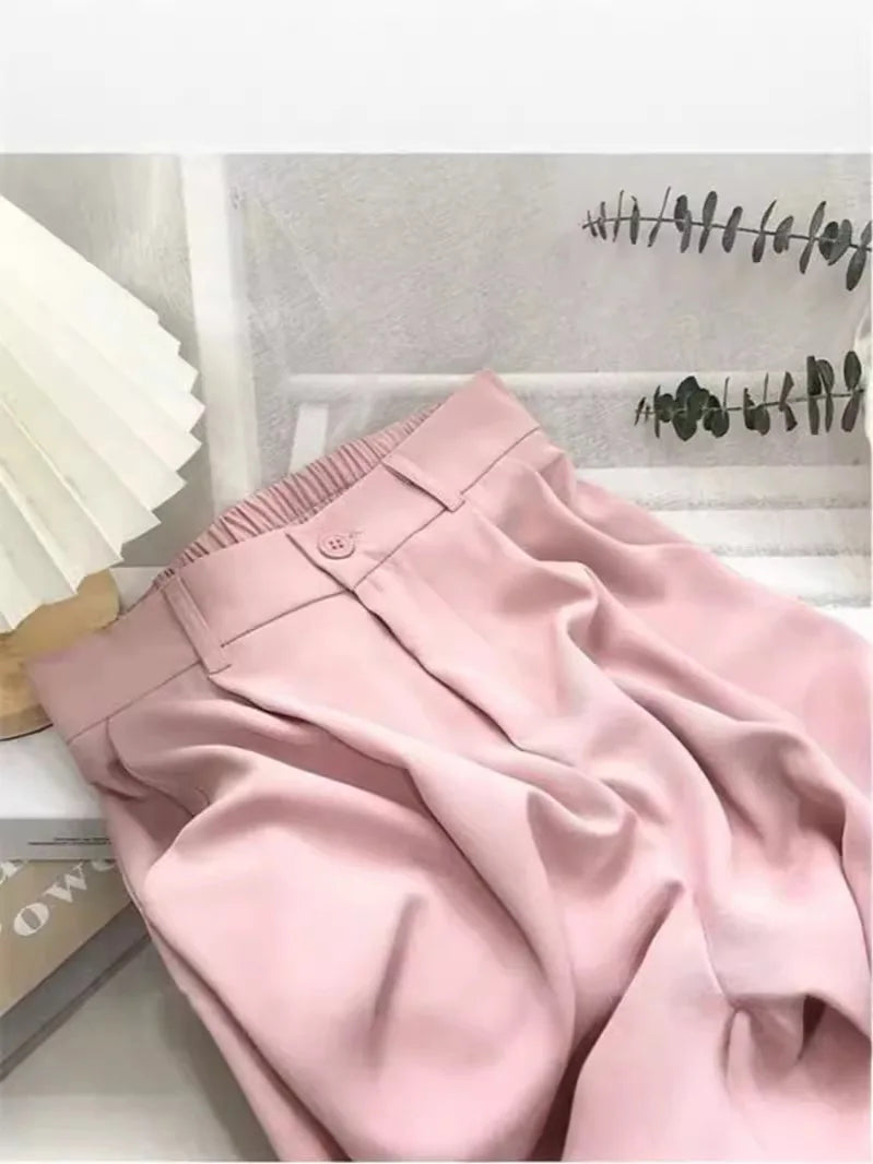 High Waist Women Suit Pants Fall Straight Office Ladies Korean Fashion.