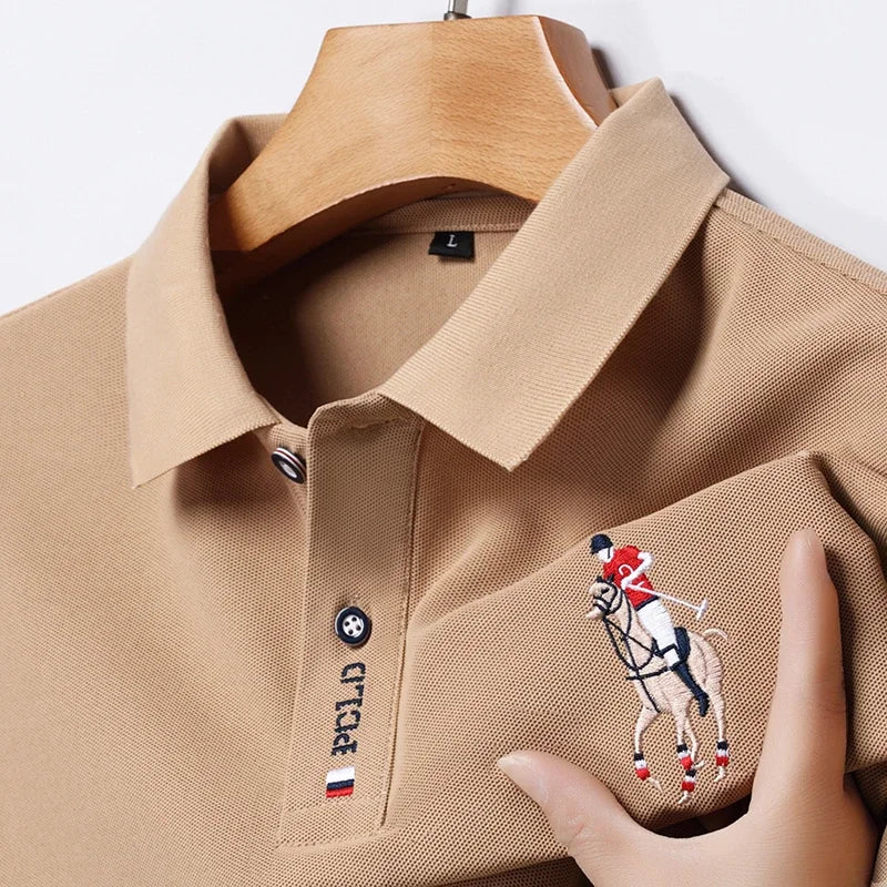 Men's Embroidered Casual Fashion Short Sleeved POLO Shirt Summer.