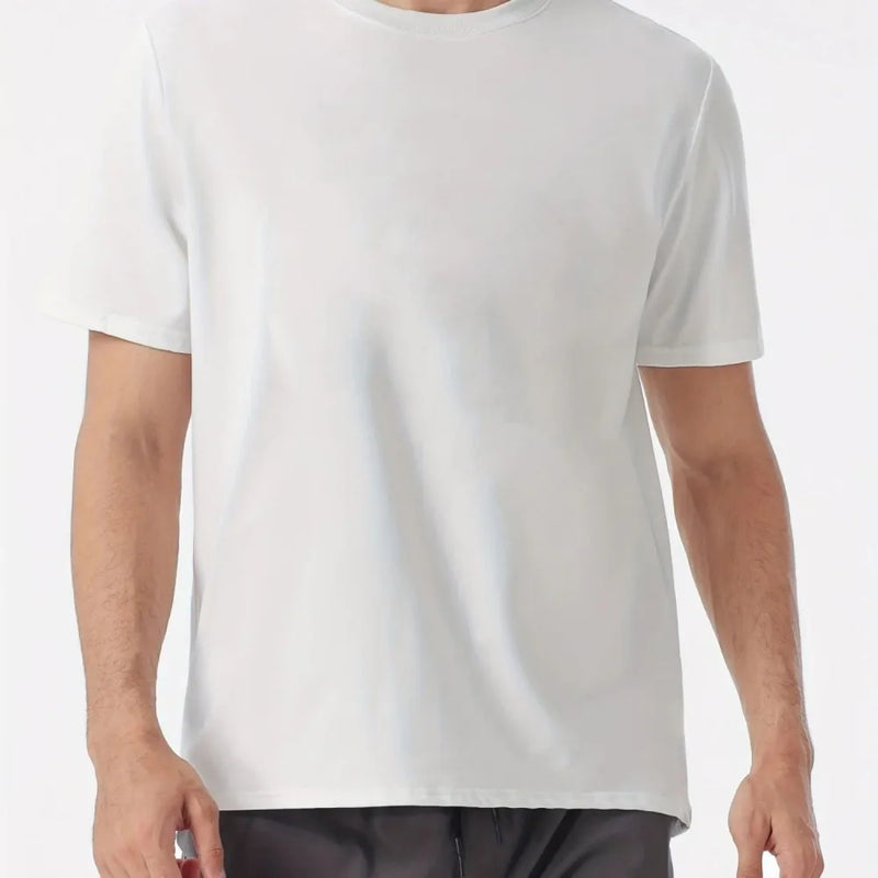 Men's Letter Printed Pattern Fashionable Breathable Round Neck Thsirt.