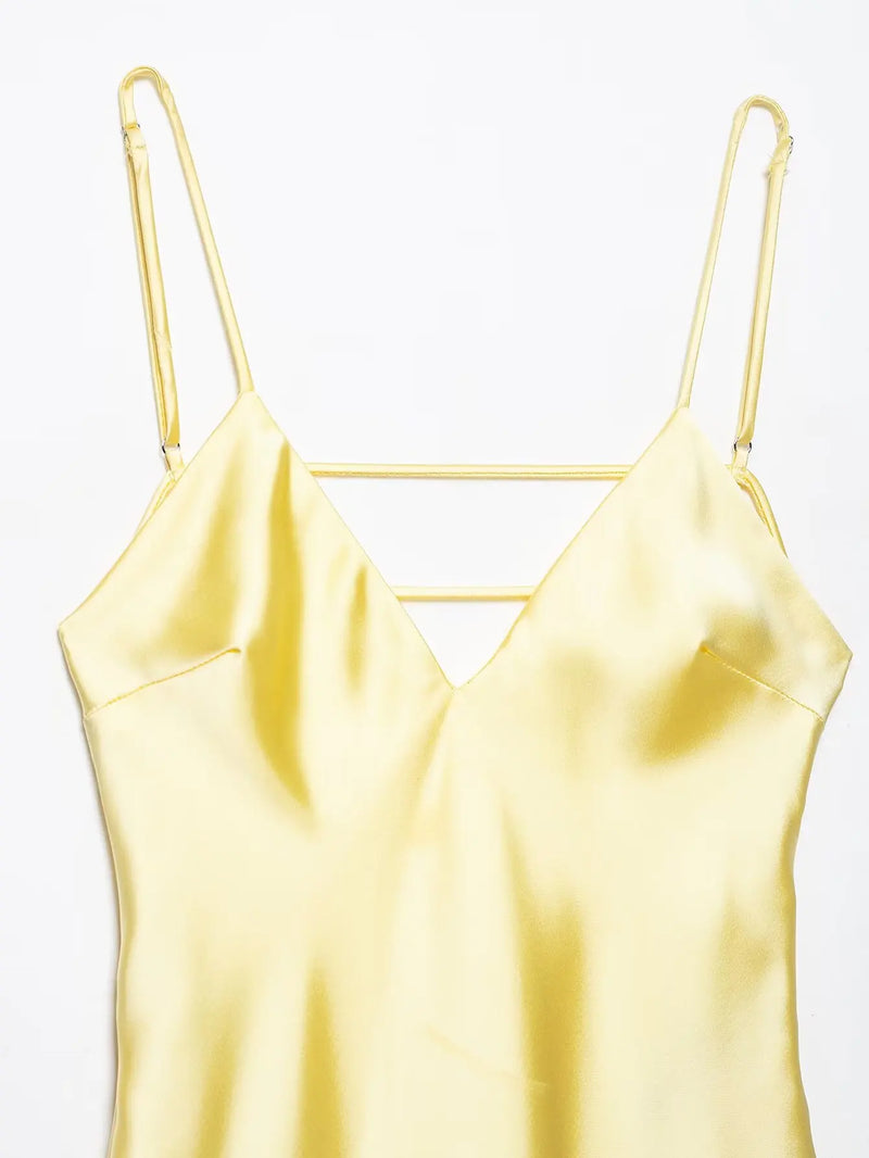 Sexy Chic Satin Women Party Dress V Neck Backless Long Eevning Club Dress.