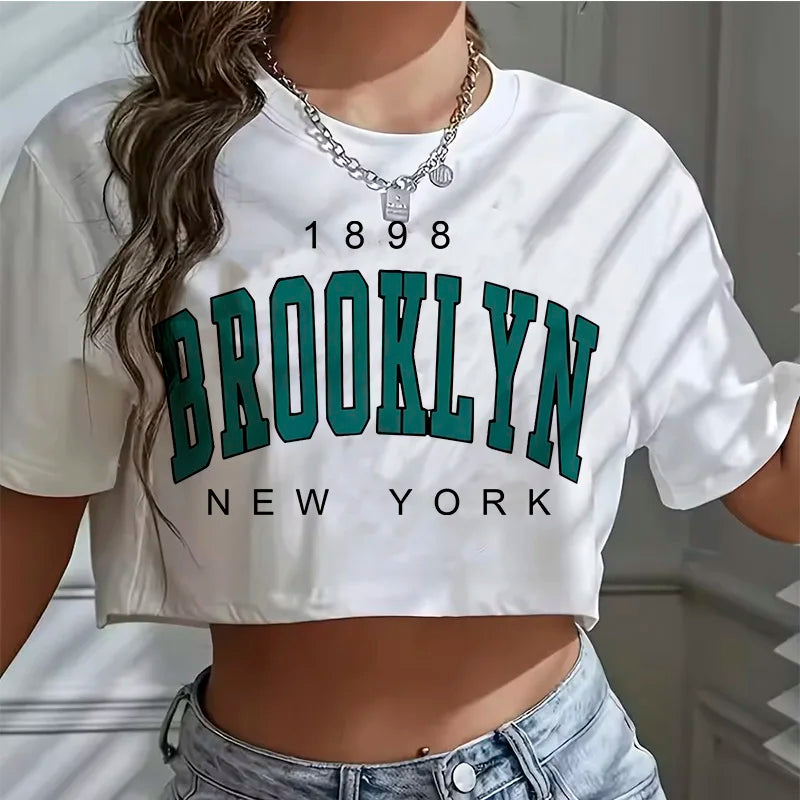 Women’s T Shirt Los Angeles Number 91 Brooklyn Graphic Round Neck.