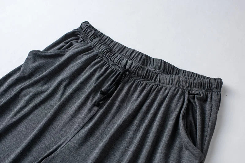 Modal Cotton Pajamas Suit Summer Men's Thin Loose Short-sleeved Shorts.