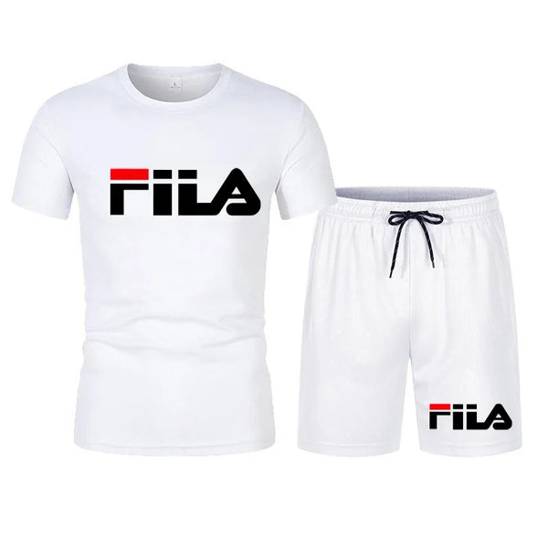 Men's two-piece sportswear breathable quick drying short sleeved.