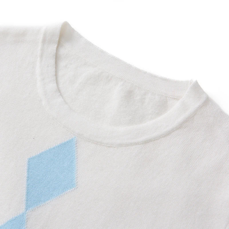 Summer Women's Cotton Casual T-Shirt Knitted Pullover Short Sleeve.