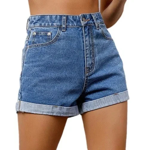 High-Waisted Slimming Denim Shorts For Women.