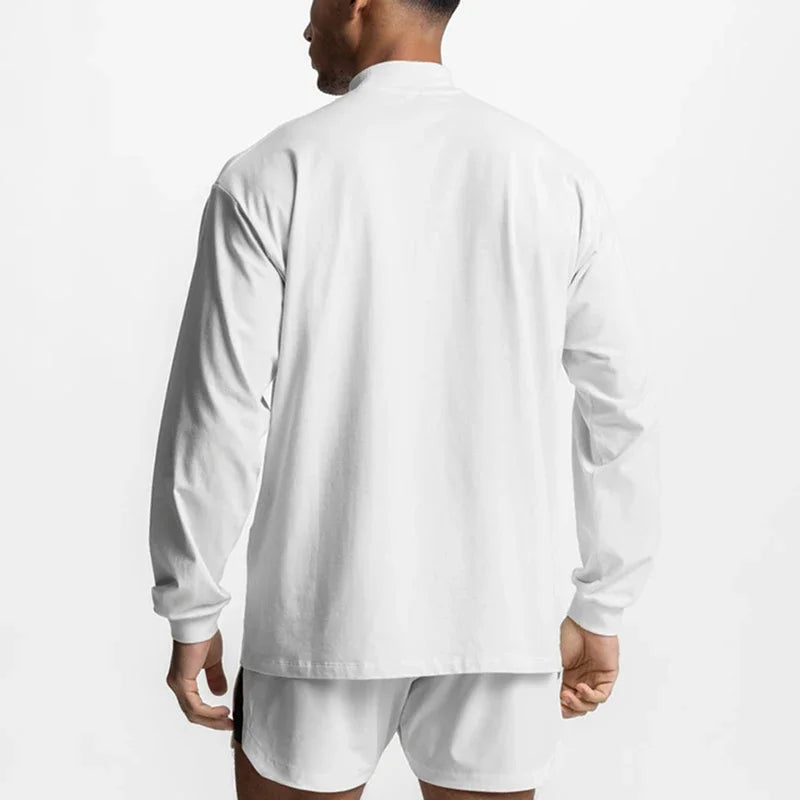 Plain Oversized Loose Long Sleeve Shirts Mens Fitness.