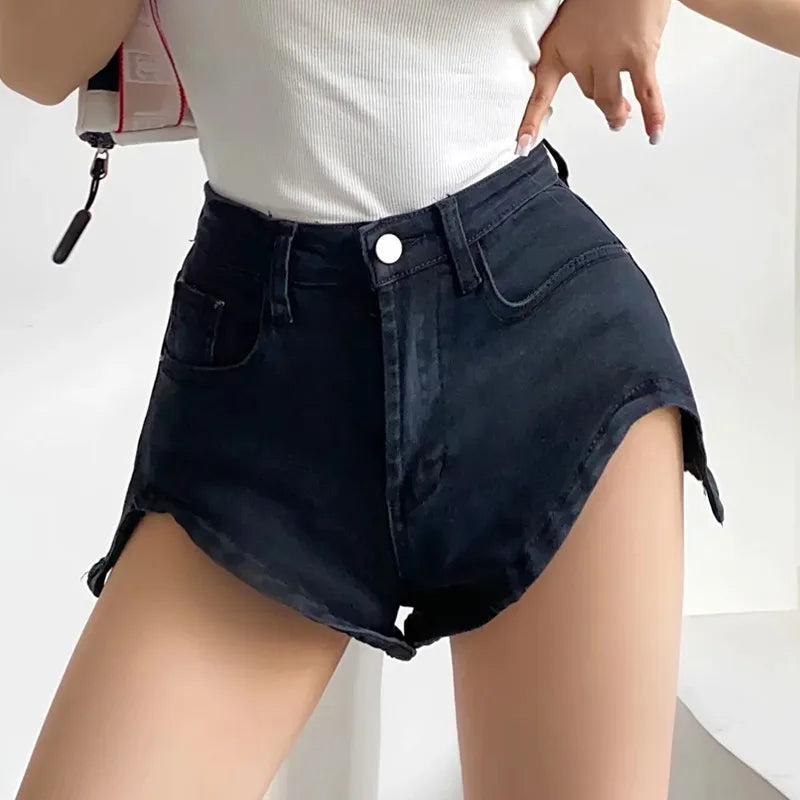 Women Short Straight Pants Denims Shorts High Waist Sexy Slim.
