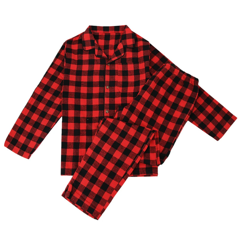 Mens Flannel Pajama Sets Cotton Plaid Pajamas for Men Pjs Set.