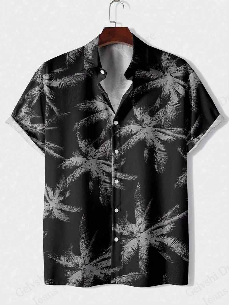 Summer Hawaiian Shirts Animal Palm Tree 3d Print Shirts Men.